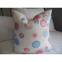 Kreise Kissenbezug Rosa, Blau, Creme Baumwolle Dekor Kreise Kissenbezug Rosa, Blau, Creme Baumwolle Dekor von GamGamzhandcrafted