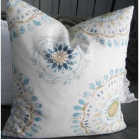 Medaillon.kissenbezug.slipbezüge.kissenbezüge.frühlingsdekor.blautöne.natural.grün.beige von GamGamzhandcrafted