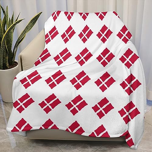 Gambo Fleece-Überwurfdecke mit dänischer Flagge, für Couch, dick, flauschig, warm, weich, Hundedecken und Überwürfe für Sofa, 101,6 x 127,7 cm von Gambo