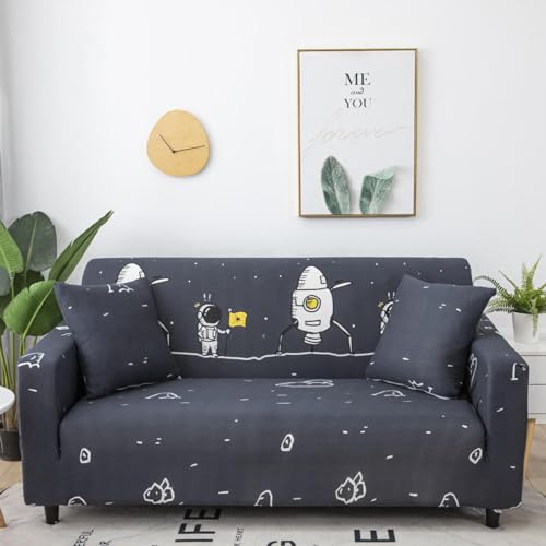 Gambo Sofa Überzug Astronautenrakete Stretch Sofa Überzug 3 Sitzer Super Elastisch Sofabezug Mit Armlehnen Waschbarer Kratzfester rutschfest Sofa Cover Für Hunde Katzen Und Haustiere von Gambo