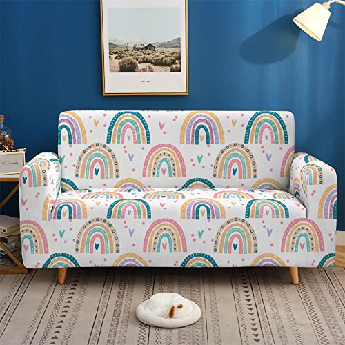 Gambo Sofa Überzug Regenbogen Sofabezug 3 Sitzer Stretch Sofahusse Elastischer Sofabezug Spandex Sofa Überzug Anti-Rutsch Waschbar Sofa Protection Cover Schonbezug Couch von Gambo