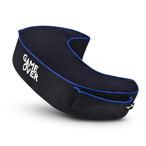 Game Over 8-Bit Gaming Unterstützung Kissen | Armlehnenpolster für Gamer | Ergonomisches Ellbogenkissen | Velours und wasserabweisender Stoff | Bequeme Schaumstofffüllung (Cerulean Lightning) von Game Over