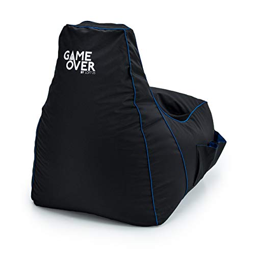 Game Over 8Bit Sitzsack Kinder Mini Videospiel Bean Bag | Indoor Wasserbeständig | Seitentaschen für Controller | Headset-Halter | Ergonomisches Design (Cerulean Lightning) von Game Over