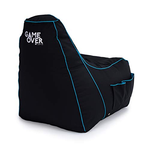 Game Over 8Bit sitzsack Kinder Mini Videospiel Bean Bag | Indoor Wasserbeständig sitzsack | Seitentaschen für Controller | Headset-Halter | Ergonomisches Design sitzsack (Lich Klinge) von Game Over
