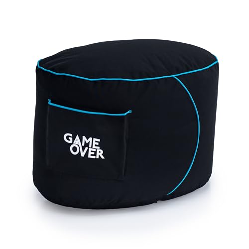 Game Over Fußstütze, Gaming-Hocker | Beinauflage für Wohnzimmer innen | Seitentaschen für Controller | Made für die Ewigkeit | ergonomisches Design (Lich Blade) von Game Over