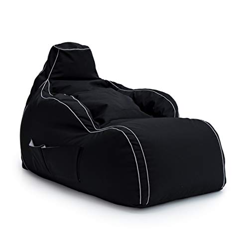 Game Over Videospiel Sitzsack Liegestuhl | Drinnen Draußen Wasserbeständig Gaming Bean Bag | Seitentaschen Headset-Halter | Ergonomisches Design für Entspannte Spieler (Cosmic Smoke) von Game Over