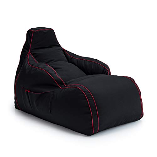 Game Over Videospiel Sitzsack Liegestuhl | Wohnzimmer | Seitentaschen für Controller | Headset-Halter | Hergestellt in Großbritannien | Ergonomisches Design (Elektrisches Purpur) von Game Over