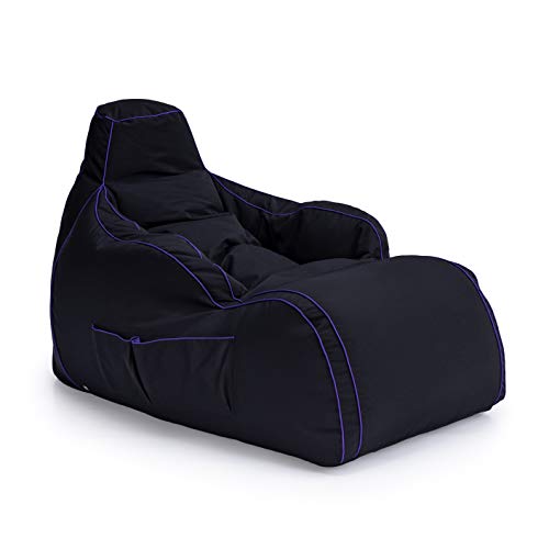 Game Over Videospiel Sitzsack Liegestuhl | Wohnzimmer | Seitentaschen für Controller | Headset-Halter | Hergestellt in Großbritannien | Ergonomisches Design für Entspannte Spieler (Drachenhaut) von Game Over