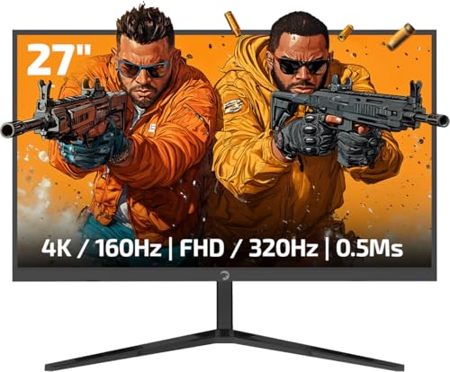 GAMEPOWER Rapid Dual 27 Zoll 4K UHD Gaming Monitor, Dual-Modus 4k bei 160Hz, FHD bei 320Hz, 0.5ms Fast IPS, HDR 400, Adaptive Sync, Pivot, mit Lautsprecher, HDMI 2.1 DP 1.4, 135% sRGB, VRR GAMEPOWER Rapid Dual 27 Zoll 4K UHD Gaming Monitor, Dual-Modus 4k bei 160Hz, FHD bei 320Hz, 0.5ms Fast IPS, HDR 400, Adaptive Sync, Pivot, mit Lautsprecher, HDMI 2.1 DP 1.4, 135% sRGB, VRR von GAMEPOWER
