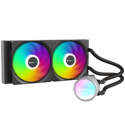 GAMEPOWER Skadi V2 240mm ARGB AIO Wasserkühlung | Hochleistungs-CPU-Kühler mit 2X PWM-Lüftern | Keramik-Pumpe | Kompatibel für AMD AM5/AM4 & Intel LGA 1700/1200 | RGB-Synchronisation GAMEPOWER Skadi V2 240mm ARGB AIO Wasserkühlung | Hochleistungs-CPU-Kühler mit 2X PWM-Lüftern | Keramik-Pumpe | Kompatibel für AMD AM5/AM4 & Intel LGA 1700/1200 | RGB-Synchronisation von GAMEPOWER