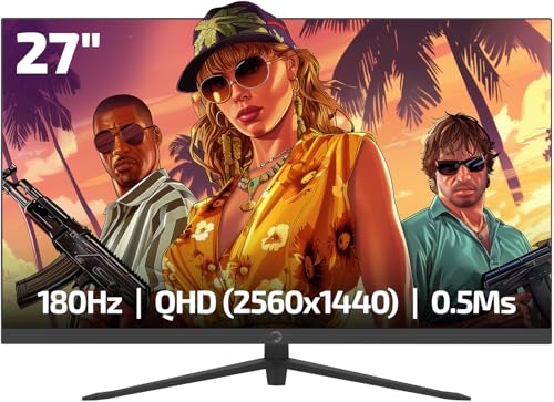 GAMEPOWER Sonic T80 27 Zoll Gaming Monitor 180Hz QHD 1440p 2K, Fast IPS Flat Display 0,5ms Reaktionszeit, HDR400 FreeSync und G-Sync 126% sRGB, Eingebaute Dual Lautsprecher GAMEPOWER Sonic T80 27 Zoll Gaming Monitor 180Hz QHD 1440p 2K, Fast IPS Flat Display 0,5ms Reaktionszeit, HDR400 FreeSync und G-Sync 126% sRGB, Eingebaute Dual Lautsprecher von GAMEPOWER