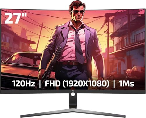 GAMEPOWER Vivid F20 Curved Gaming Monitor 27 Zoll, 120Hz 1ms, PC Bildschirm Full HD 1080P VA 1800R Gebogen HDR Display, Rahmenloses Computerbildschirm, FreeSync und G-Sync, mit Lautsprecher GAMEPOWER Vivid F20 Curved Gaming Monitor 27 Zoll, 120Hz 1ms, PC Bildschirm Full HD 1080P VA 1800R Gebogen HDR Display, Rahmenloses Computerbildschirm, FreeSync und G-Sync, mit Lautsprecher von GAMEPOWER
