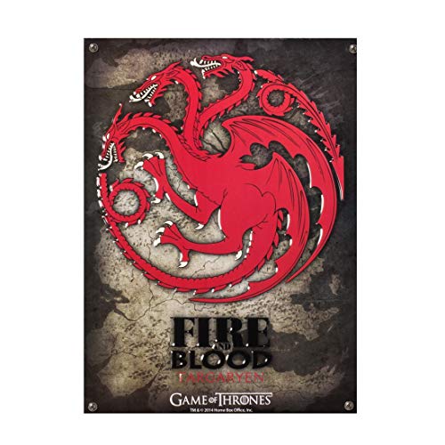Game of Thrones - Blechschild - Targaryen Logo - Fire & Blood - 28x38cm von Game of Thrones