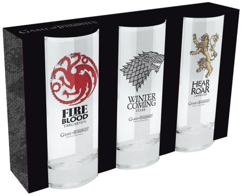 Game of Thrones Gläser 3er-Set Häuser - 3-teilig, transparent, bedruckt, aus Glas, in Geschenkverpackung. von Game of Thrones