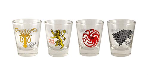 Game of Thrones Schnapsgläser 4er Pack (Stark, Targaryen, Lannister, Greyjoy) von Game of Thrones