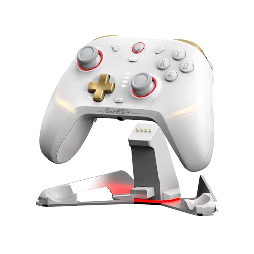 GameSir Cyclone 2 PC Controller Mag-Res TMR Sticks 1000Hz Report Rate Hall & Micro 2-in-1 Triggers RGB Beleuchtung mit Ladestation für PC/Switch/iOS/Android (Weiß) von GameSir