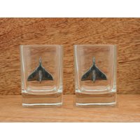 Avro Vulcan Schnapsgläser Paar Kristall Vintage Flugzeug Vatertag Geschenk 015 Sg von GamekeepersGifts