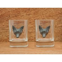 Ein Paar Fuchskopf Schnapsgläser Kristall Mit Zinn Motive Ideales Jagd Geschenk Zum Vatertag Gs von GamekeepersGifts