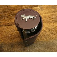 Fuchs 4 Stacking Steigbügelbecher in Ledertasche Ideal Jagd Weihnachtsgeschenk 142 Sc von GamekeepersGifts