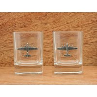 Lancaster Bomber Schnapsgläser Paar Crystal Plane Pilot Vatertag Geschenk 213 Sg von GamekeepersGifts