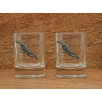 Paar Scuba Diver Schnapsgläser Kristall Mit Zinnmotiven Ideales Vatertagsgeschenk 105 Sg von GamekeepersGifts