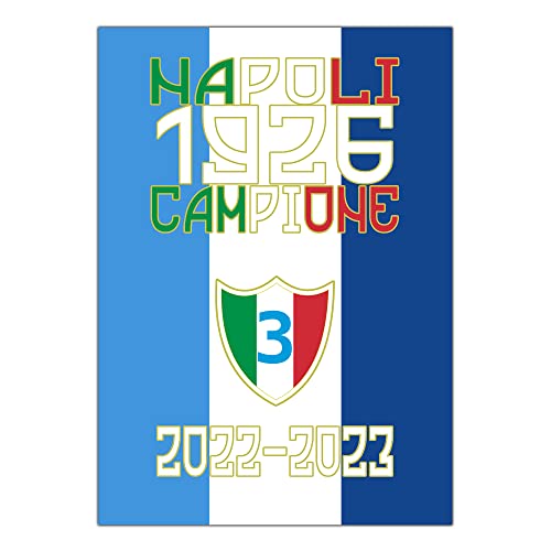 GamesMonkey® - Poster Napoli Champione Fußball Vittoria Wappen Tricolore Ultras- Made in Italy (Poster 21 x 30 - Napoli Champione - D0013) von GamesMonkey