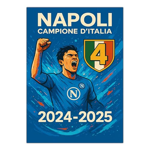 GamesMonkey® - Poster Neapel - Champions 4 Wappen 2024 2025 - Fußball Vittoria Tricolore Ultras - Made in Italy (C0007-D001 - Poster - 21x30) von GamesMonkey
