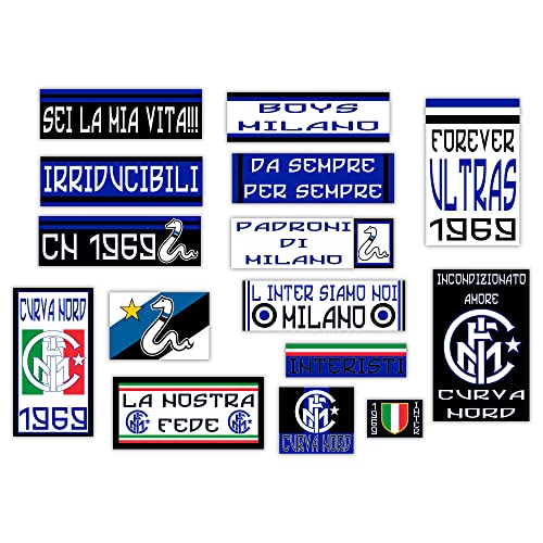 GamesMonkey® - Set mit 15 Aufklebern Ultras - International - Probe Fußball Scudetto - Vinyl glänzend HD - Made in Italy Wasserdicht Innenraum Auto Motocross Fahrradhelm Stoßstange von GamesMonkey