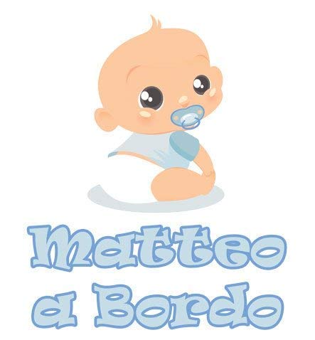 GamesMonkey Aufkleber Baby-Mädchen an Bord - Matteo - Personalized Name 12 cm - Herren - Stickers Auto Externe Vinyl Glossy von GamesMonkey