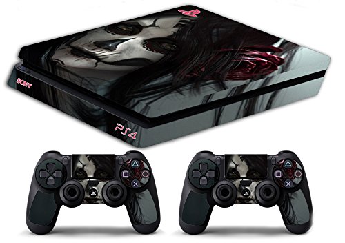 Skin Kompatibel für Ps4 Slim - Frau Totenkopf MIT DAS ROSA Old Style - Limited Edition Decal Cover Schutzhüllen Faceplates p Bundle von GamesMonkey