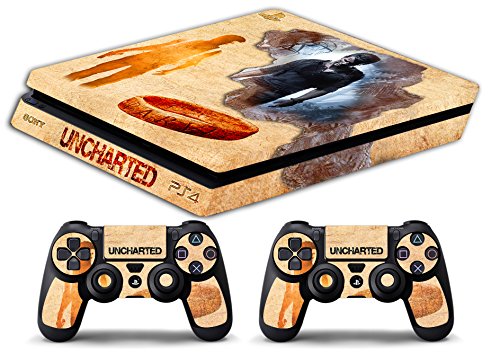 Skin Kompatibel für Ps4 Slim - Uncharted Story - Limited Edition Decal Cover Schutzhüllen Faceplates Bundle von GamesMonkey