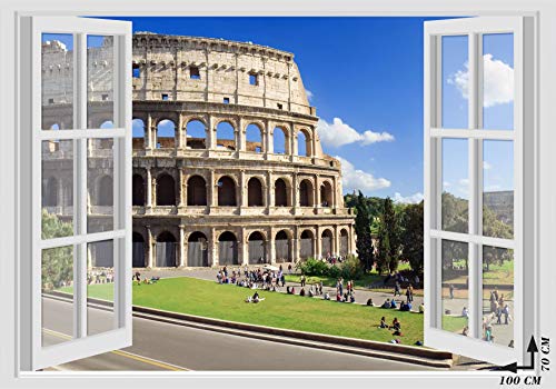 Wandtattoos Fenster - ROM COLOSSEO ROME ITALIEN - 70x100 cm Wandaufkleber 3D Wand Wand von GamesMonkey