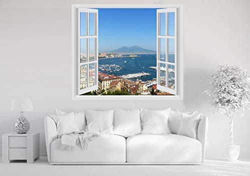 Wandtattoos Fenster - VESUVIO GULF NEAPEL NAPOLI - 60x70 cm Wandaufkleber 3D Wand Wand von GamesMonkey