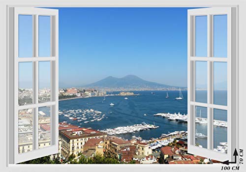 Wandtattoos Fenster - VESUVIO GULF NEAPEL NAPOLI - 70x100 cm Wandaufkleber 3D Wand Wand von GamesMonkey