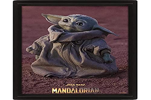 Gamesland The Mandalorian Grogu 3D-Objektivrahmen, echter Bewegungs- und Tiefeneffekt, Premium-Dekoration, offizielles Lizenzprodukt, 25,5 x 20,5 cm von Gamesland