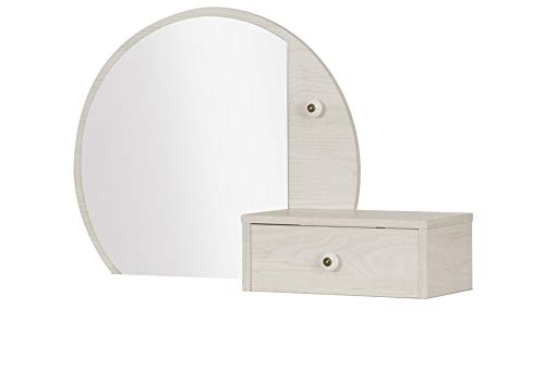 GAMI Alika Überschrank Spiegel, beschichtete Spanplatten, Papier Nachahmung, gebleicht, klein von GAMI