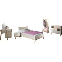 Gami Jugendzimmer-Set "Alika", (Set, 6 St., Bett, Kleiderständer, Nachttisch, Kommode, Schreibtisch, mit Spiegel) von Gami