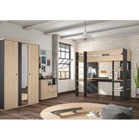 Gami Jugendzimmer-Set "Duplex", (3 St., Kleiderschrank, Kommode, Hochbett) von Gami