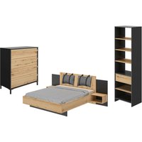 Gami Schlafzimmer-Set "Mimizan", (6 St., Bett, 2 Kissen und inkl. 2x Nachttische, 1x Kleiderschrank, 1x Kommode) von Gami