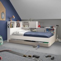 Gami Stauraumbett ""Erwan", viel Stauraum, Made in France, verschiedene Farben", (B/H/T ca. 220cmx104x120cm), mit großer Schublade, viele Regale und Ablagefächer von Gami