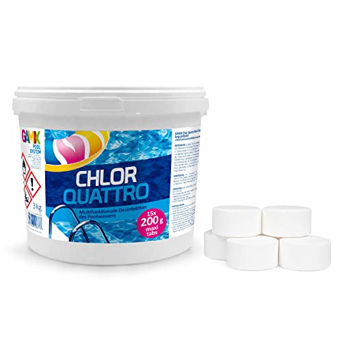 Chlortabletten für Pool 200g - Multitabs Pool 3 in 1 - Desinfektion Chlorung Pool - Pool Chemie - Pflege für Schwimmbad - 5 kg von Gamix