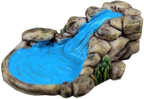 Blaues Feengarten-Set mit Miniatur-Teich – Wetterfeste Mini-Landschaftsdekoration für Garten und Balkon, Bachlauf-Zubehör (DIY-Miniaturwelt, Umweltfreundlicher Kunststoff) von Gammaeon