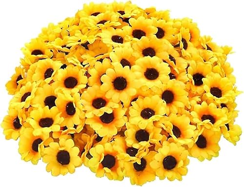 Künstliche Sonnenblumen, 50 Stück Blütenköpfe, Stoffblumen für Kränze, Hochzeit, Basteln, Dekorative Blumenverzierungen Künstliche Sonnenblumen, 50 Stück Blütenköpfe, Stoffblumen für Kränze, Hochzeit, Basteln, Dekorative Blumenverzierungen von Gammaeon
