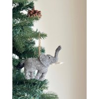 Filz Elefant Weihnachtsverzierung Mit Jutefaden, Biologisch Abbaubares Ornament, Baumschmuck, Hängende Dekoration, Safari-Tierverzierung von GanapatiCraftsCo