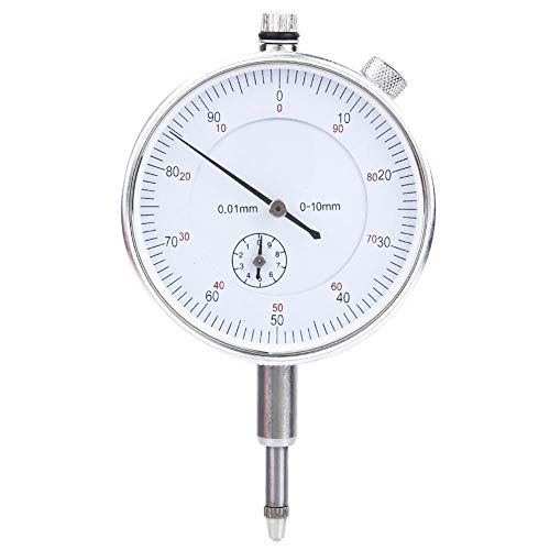 0,01 mm Messuhrmaß, mechanische Messuhr Test Messbereich 0-10mm Dial Test Indicator (Silber) von Gancon
