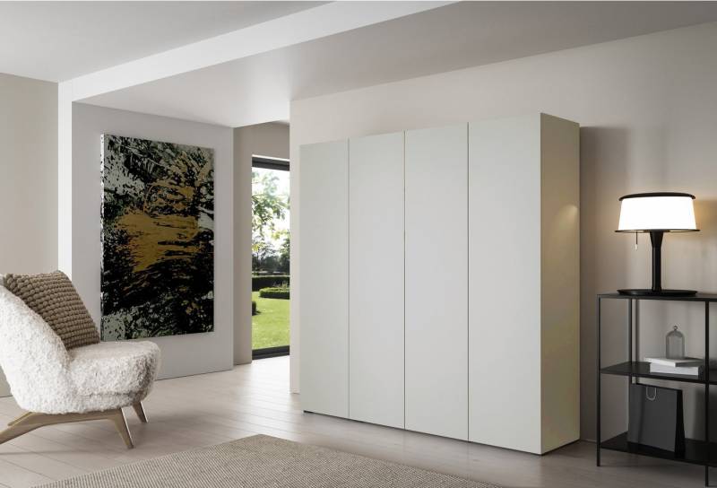 Gand Meble Drehtürenschrank Kleiderschrank OLEK in Kaschmir – Push-to-Open & LED-Beleuchtung modularer Schrank aus Korpus, Aufsätzen und austauschbaren Fronten von Gand Meble