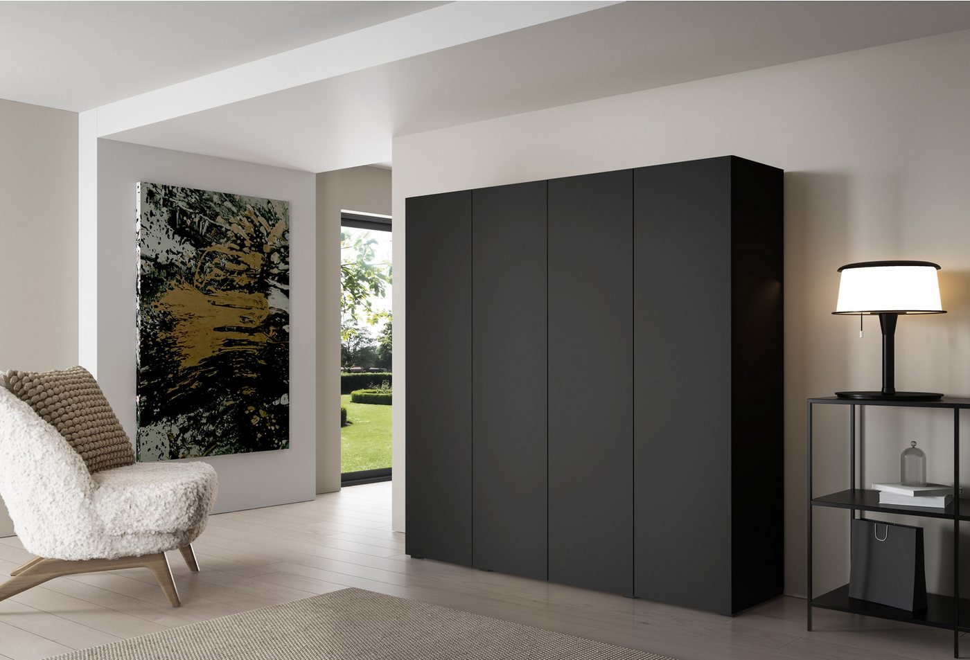 Gand Meble Drehtürenschrank Kleiderschrank OLEK in Schwarz – Push-to-Open & LED-Beleuchtung modularer Schrank aus Korpus, Aufsätzen und austauschbaren Fronten Gand Meble Drehtürenschrank Kleiderschrank OLEK in Schwarz – Push-to-Open & LED-Beleuchtung modularer Schrank aus Korpus, Aufsätzen und austauschbaren Fronten von Gand Meble