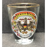 Deutschland | Germany Mit Adler Und Mehreren Wappen Auf 0, 75Oz Glas Schnapfglas Goldrand - Neu von GandJStuff