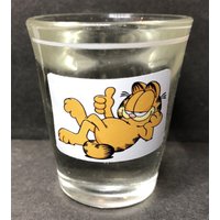 Garfield in Color Auf 1Oz Glass Schnapsglas Mit Weißer Linie - Neu von GandJStuff