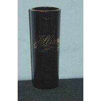 Jillian Es in Gold Auf 2Oz Schwarz Glas Shooter Mit Rim - Neu von GandJStuff